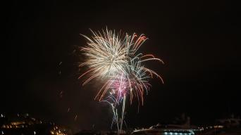 Spectacular firework in Ibiza